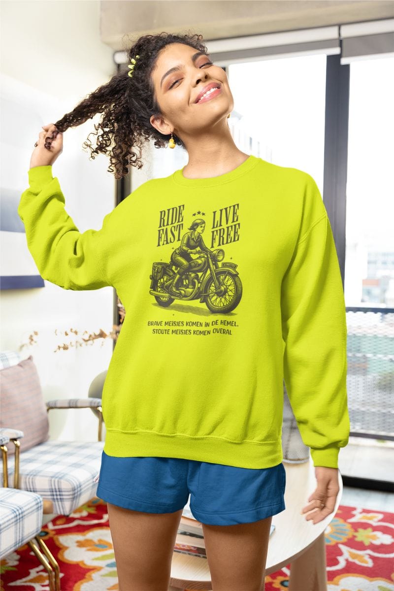 Gildan Sweaters Safety Green / XS Brave meisje komen in de...